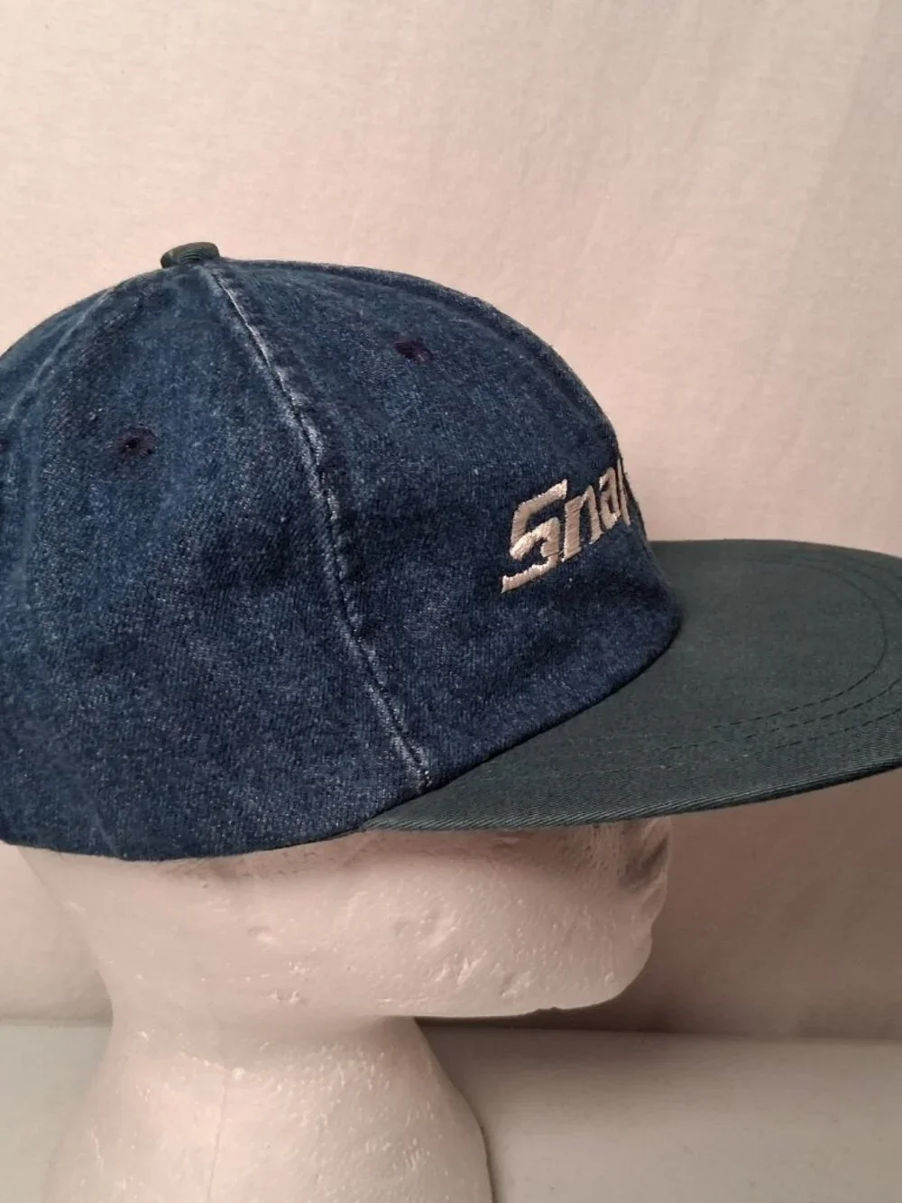 Vintage 1990s Snap On Tools Cap Hat Swingster Denim Strap Back Tool Mechanic NEW